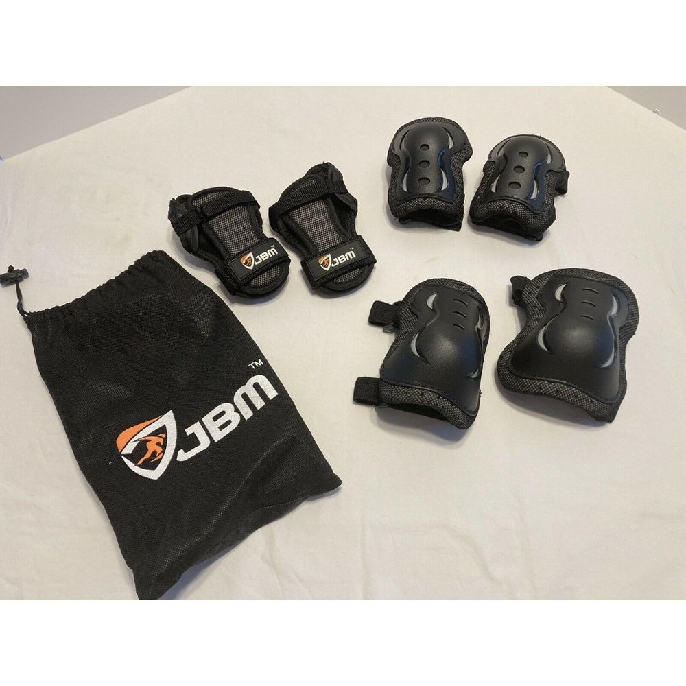 JBM BMX Bike Knee Pads and Elbow Pads And Wrist Guards Protective Gear Black